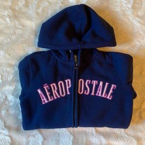 2/$40 Aeropostale Fleece Navy Blue Hoodie Ladies Juniors Size XS